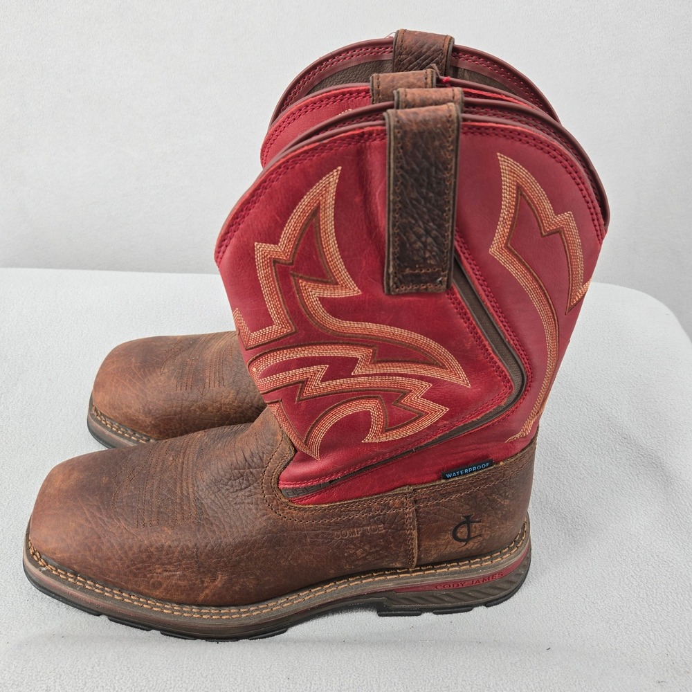 Cody James Mens 12D Waterproof Leather Western Work Boots